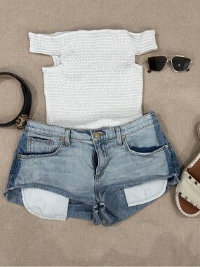Ramy Brook Light Wash Denim Cutoff Shorts